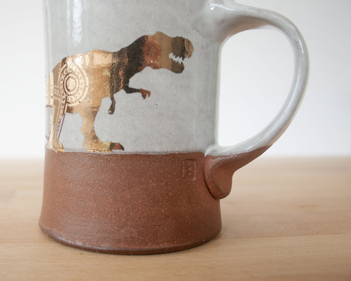 Gold T-Rex Mug with pattern