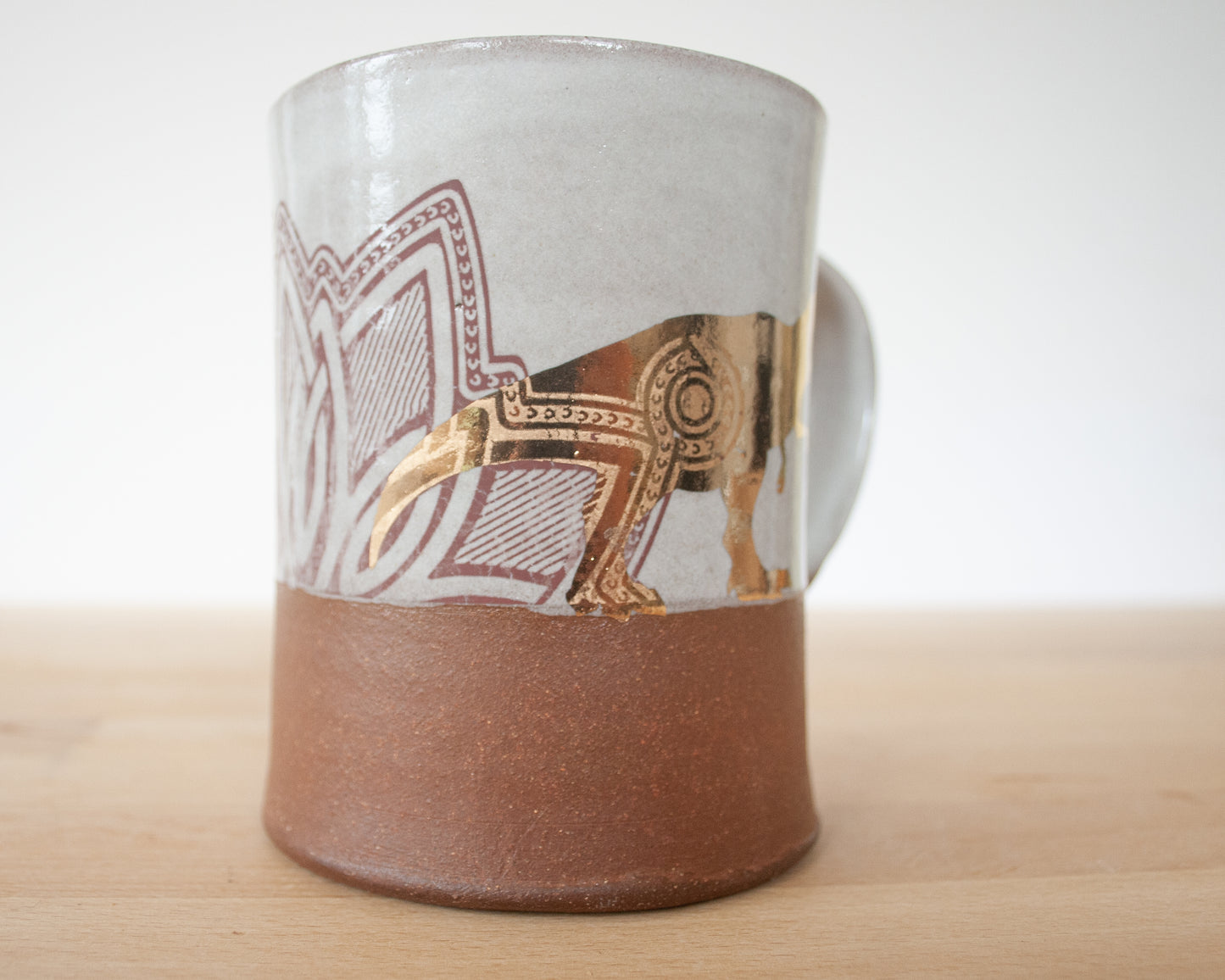 Gold T-Rex Mug with pattern