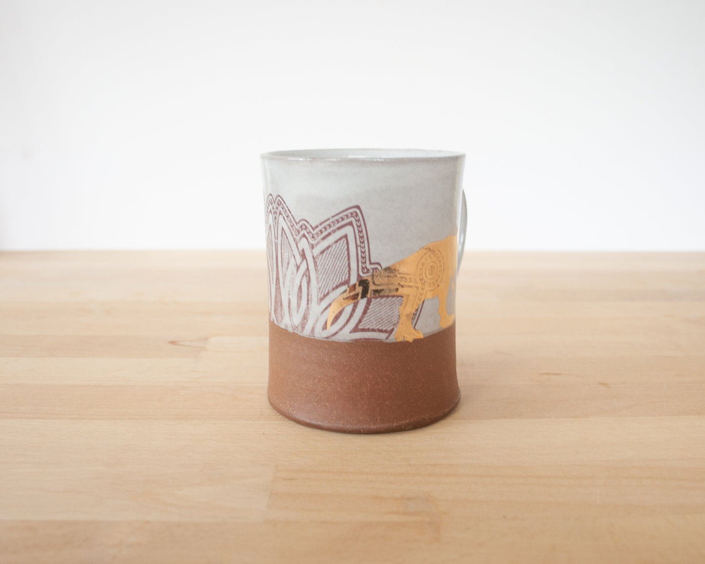 Gold T-Rex Mug with pattern