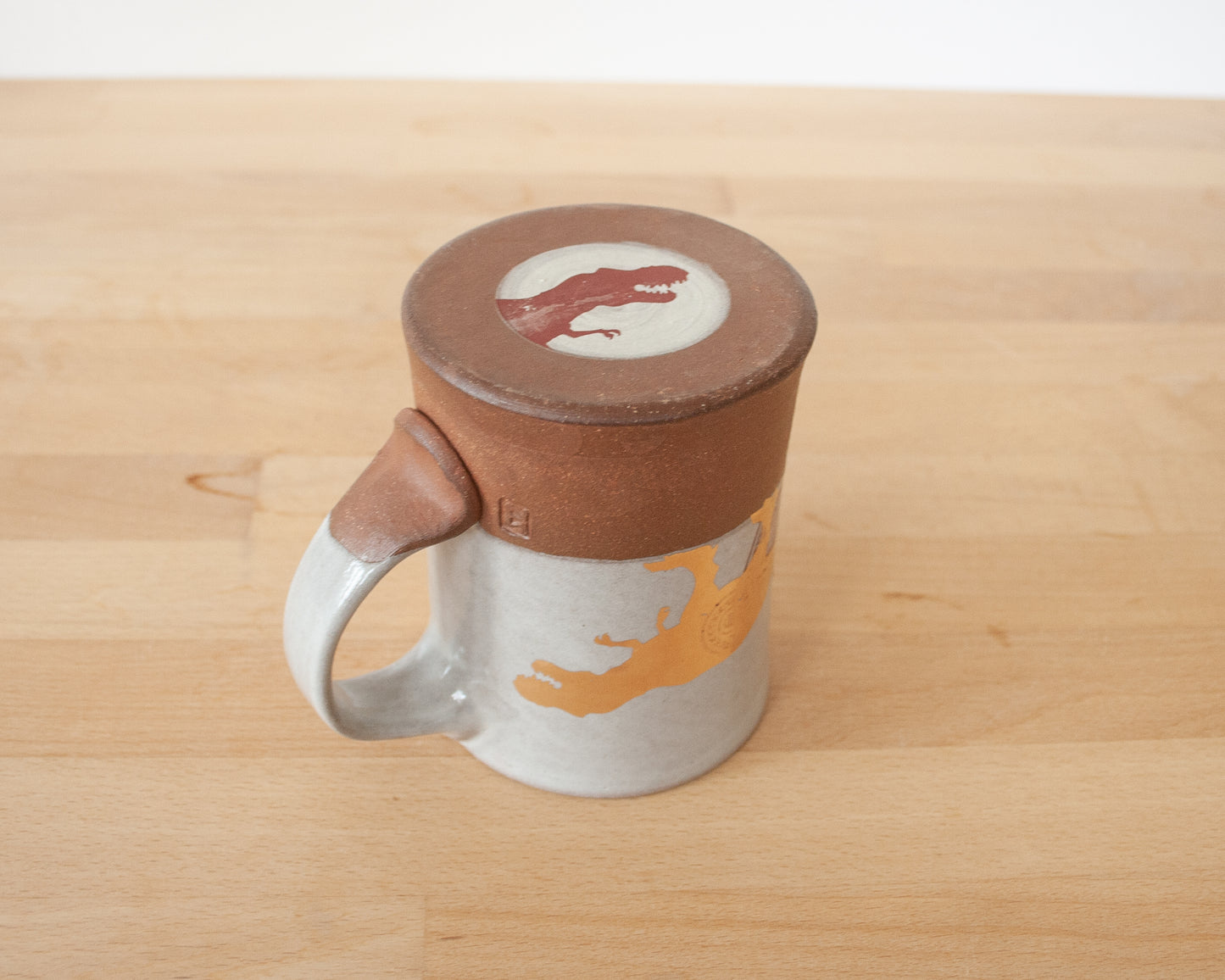 Gold T-Rex Mug with pattern