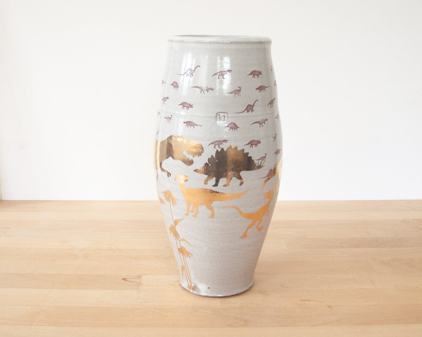 Gold Dinosaur Vase