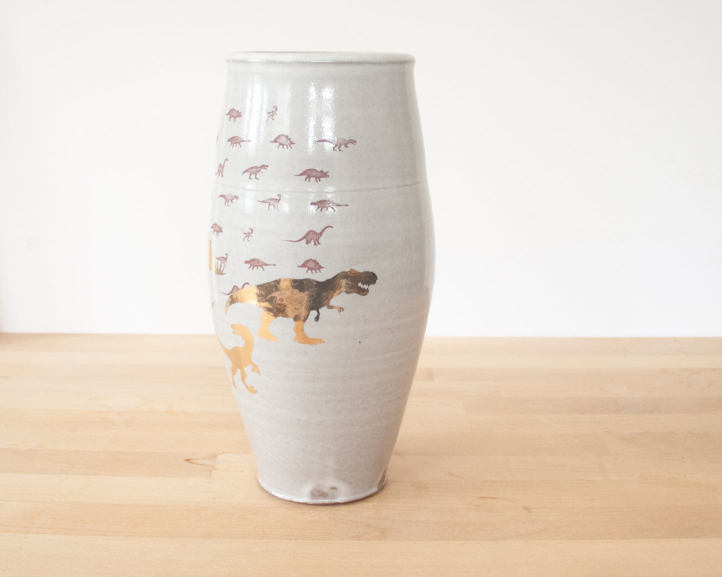 Gold Dinosaur Vase