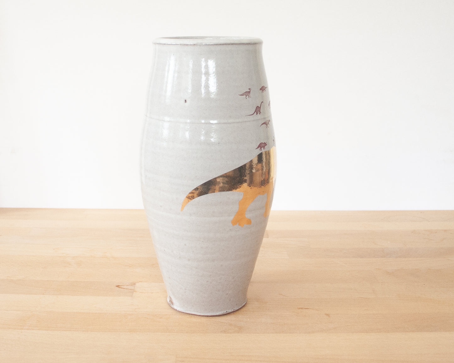 Gold Dinosaur Vase