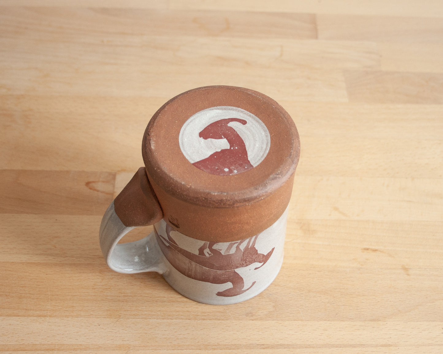 Parent/Child Parasaurolophus Mug - white
