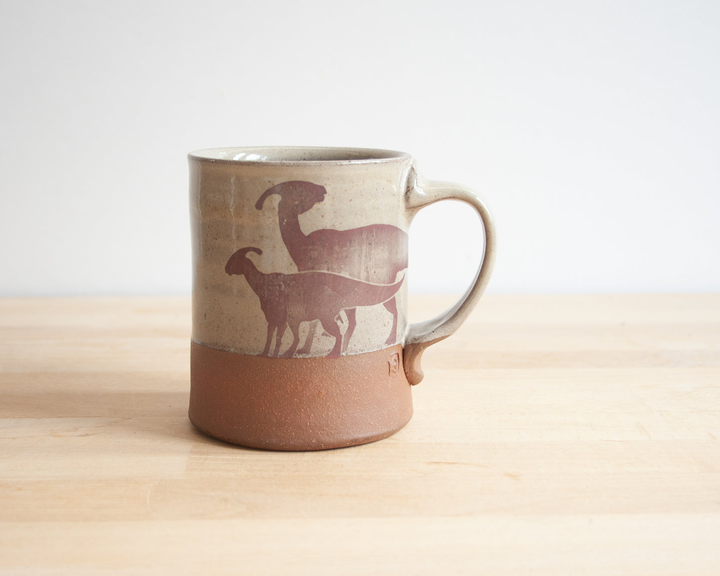 Parent/Child Parasaurolophus Mug - yellow