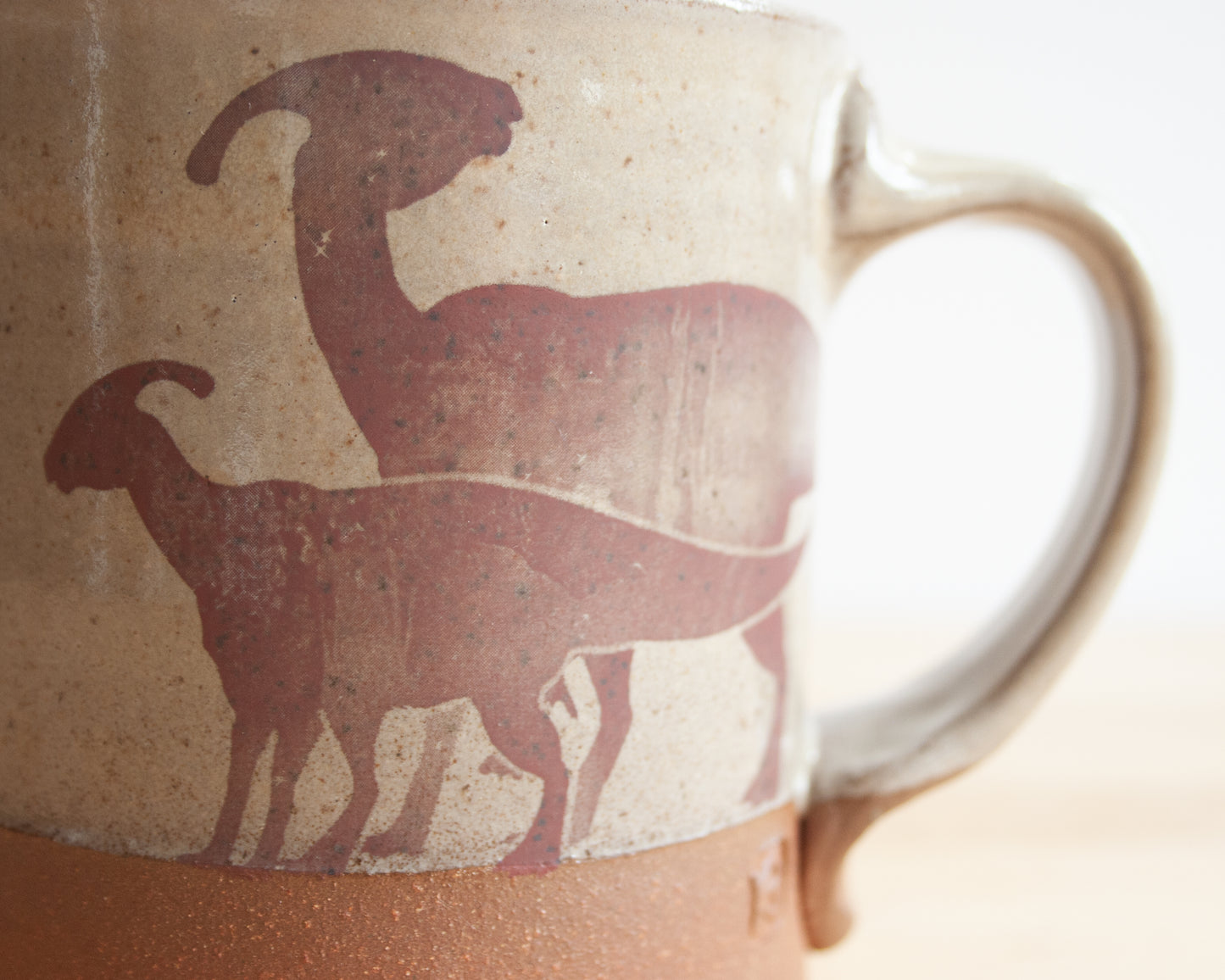 Parent/Child Parasaurolophus Mug - yellow