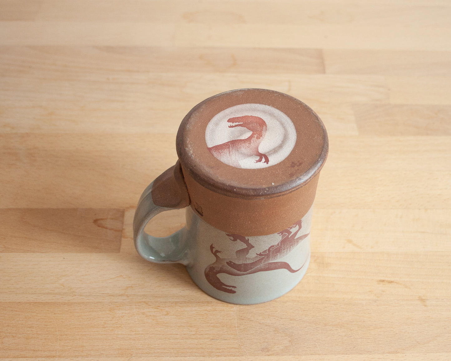 Parent/Child Velociraptor Mug - blue