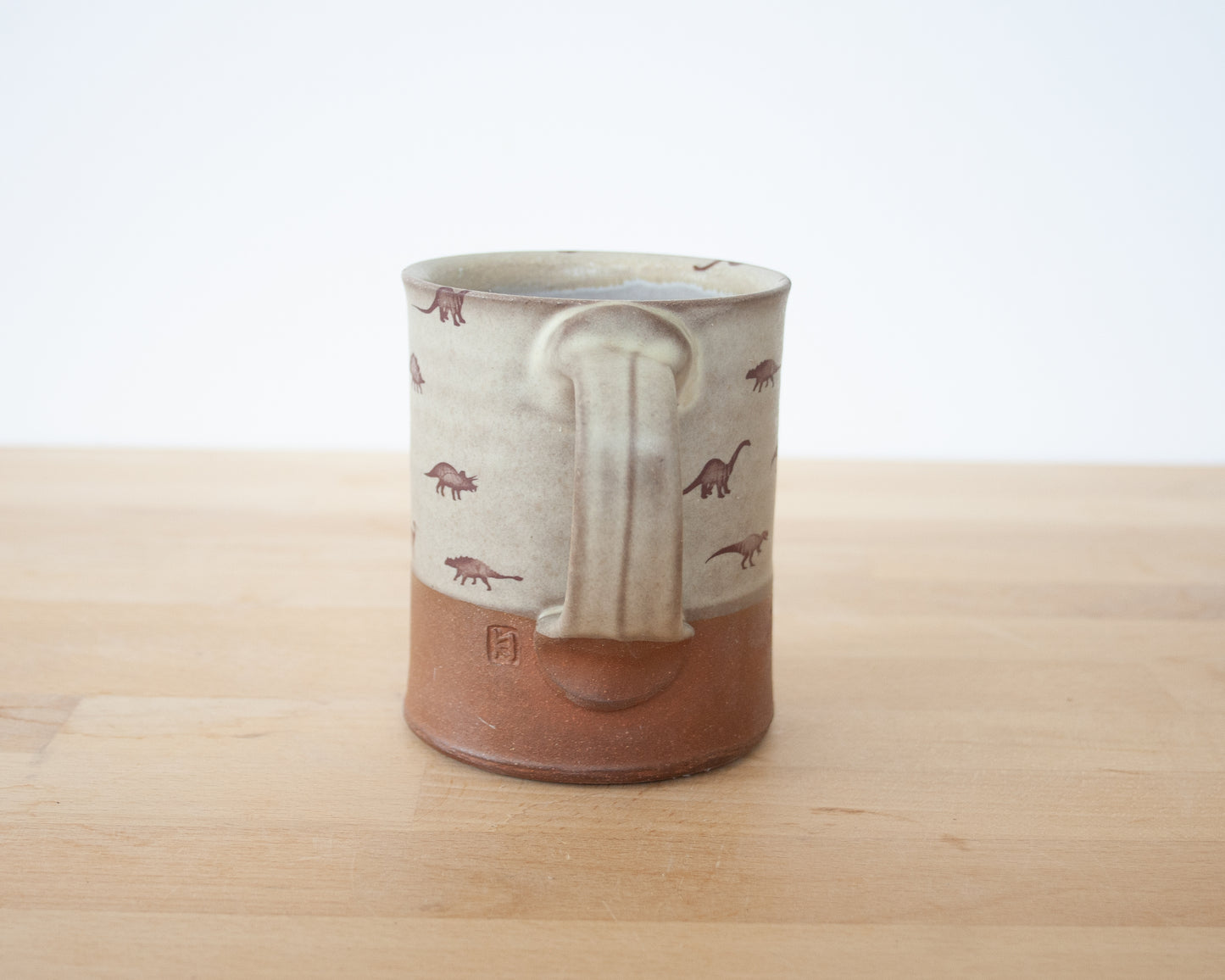 Mug with Small Dino Pattern - matte grey