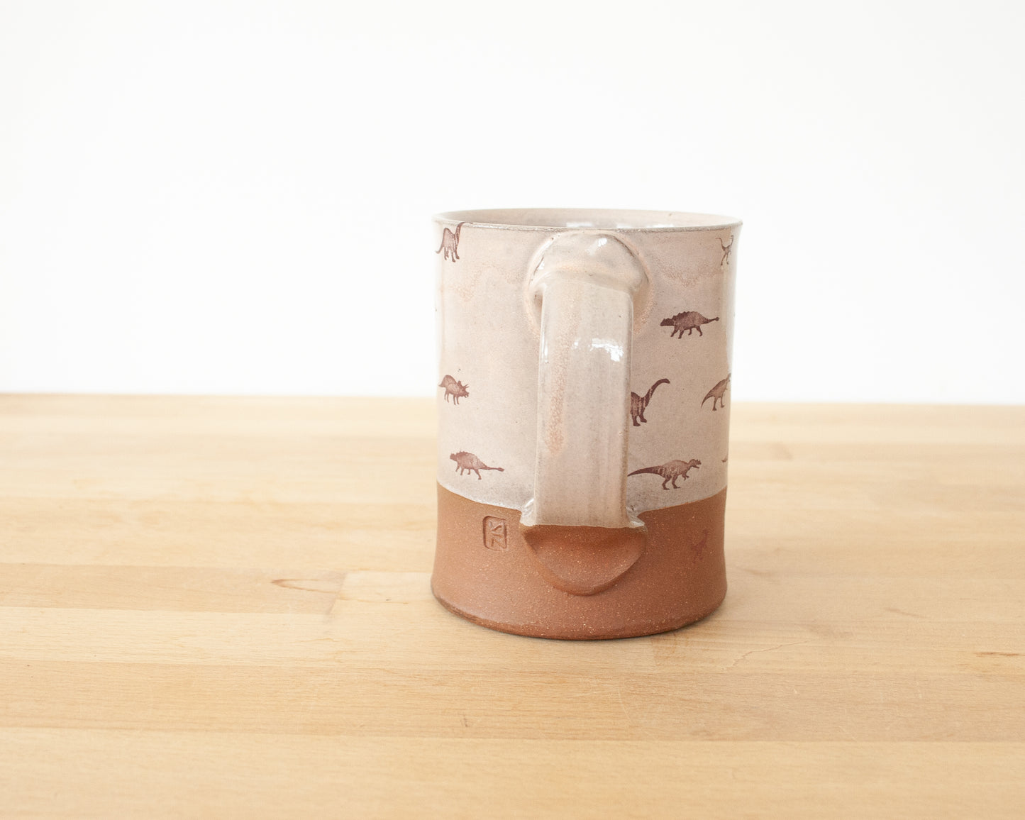 Mug with Little Dino Pattern - pale pink