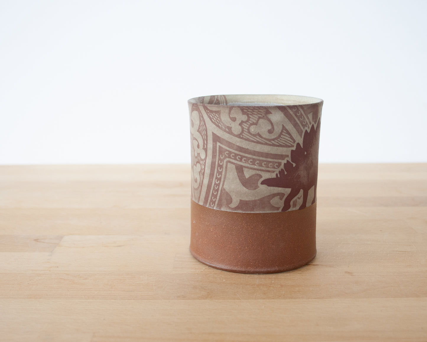 Stegosaurus Mug with pattern - matte grey