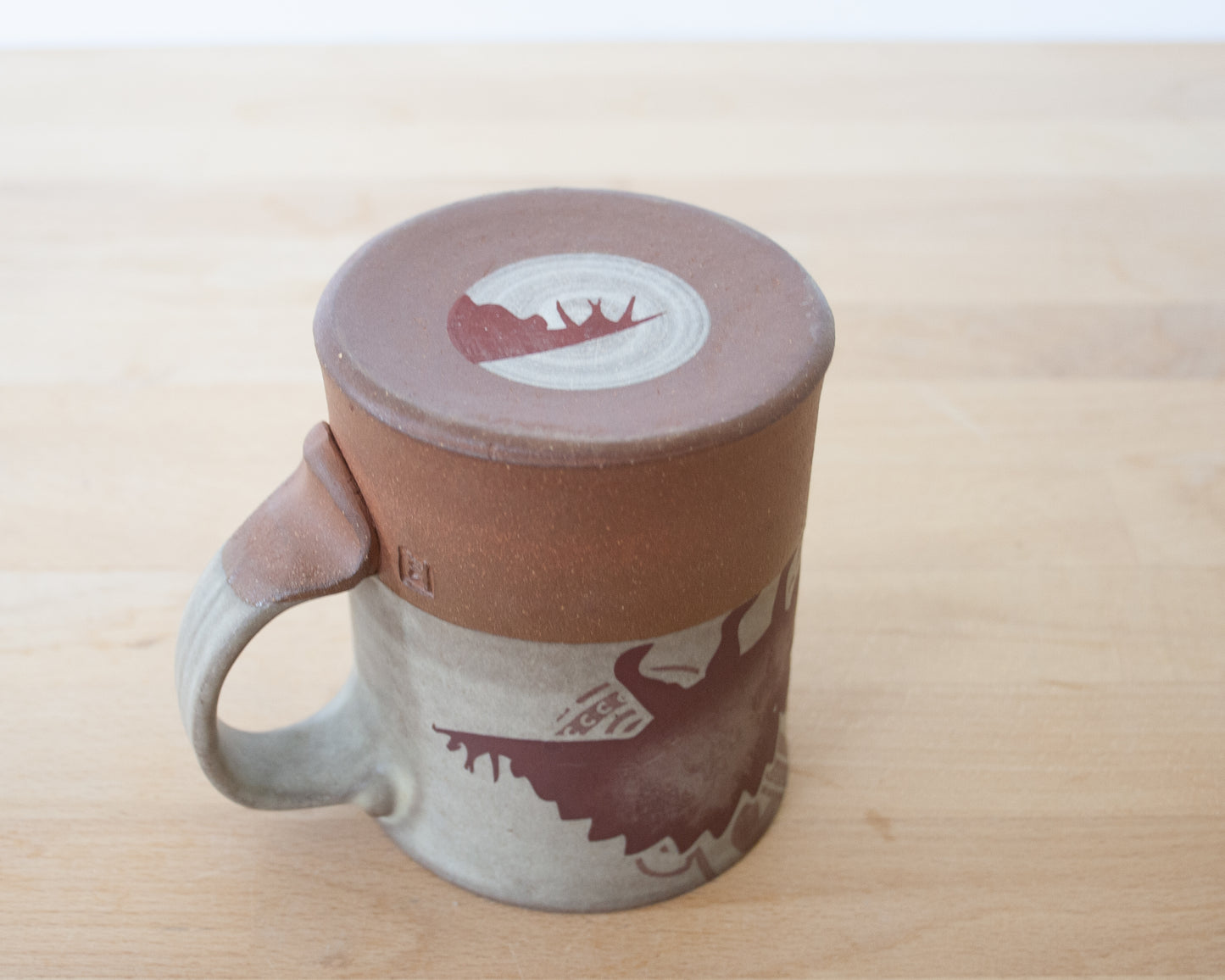 Stegosaurus Mug with pattern - matte grey