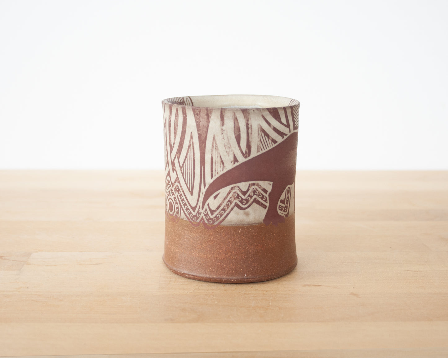 T-Rex Mug with pattern - matte grey