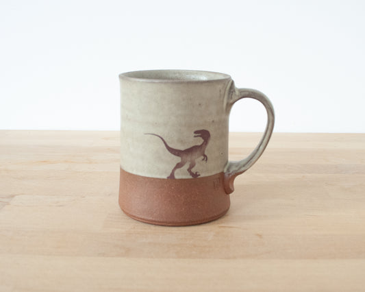 Mug with Little Velociraptor - matte grey