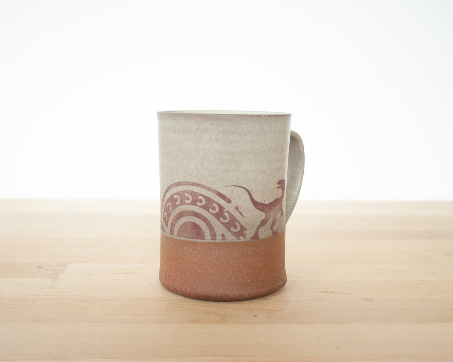 Velociraptor Mug with pattern- matte grey