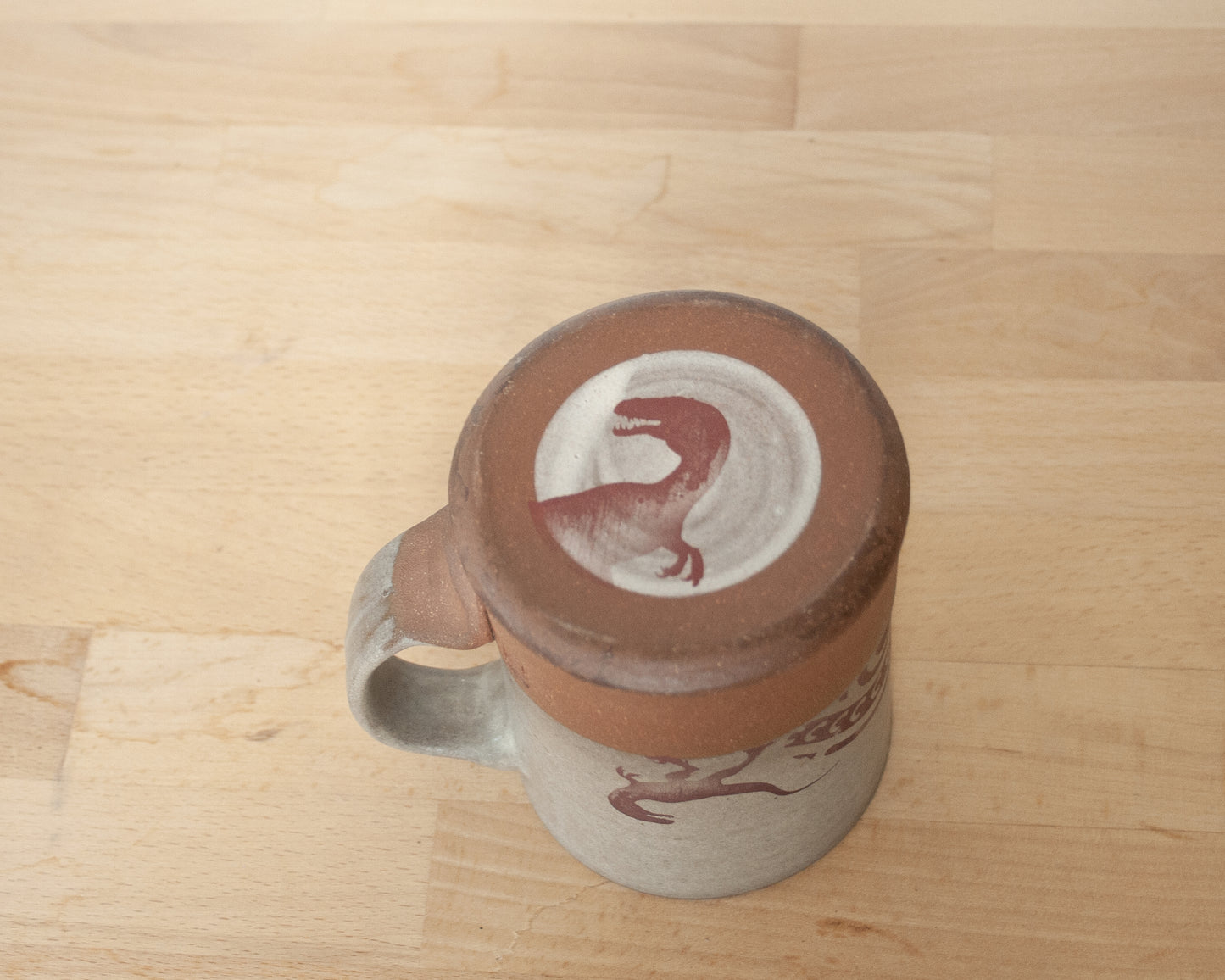 Velociraptor Mug with pattern- matte grey