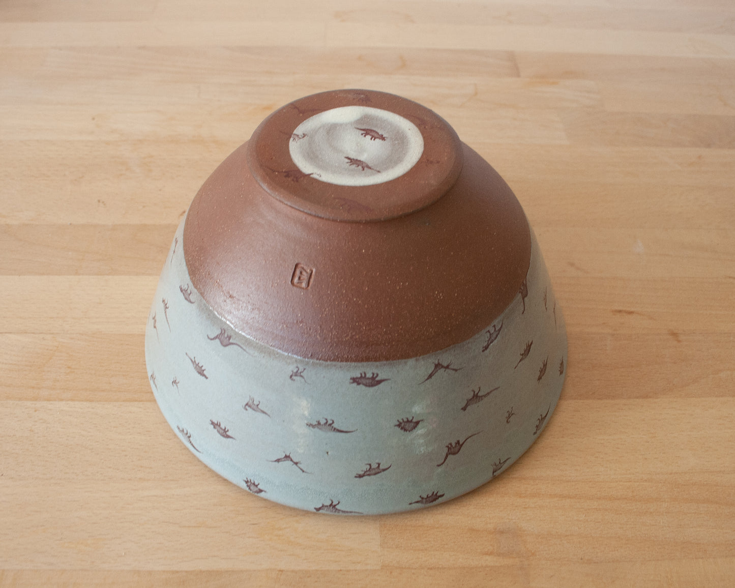 Noodle Bowl with small dinosaurs - blue