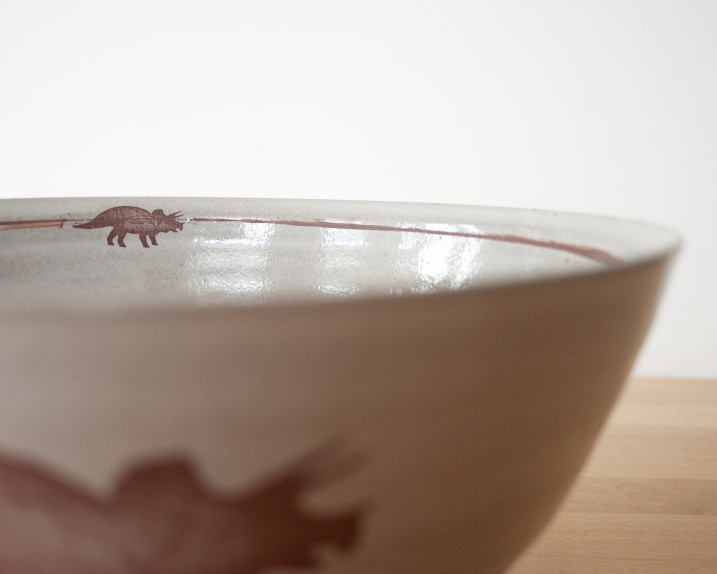 Triceratops Noodle Bowl - white