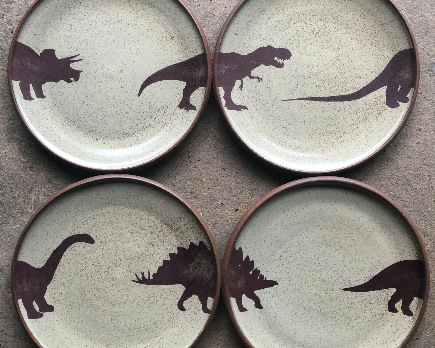 Set of Four Dinosaur Plates