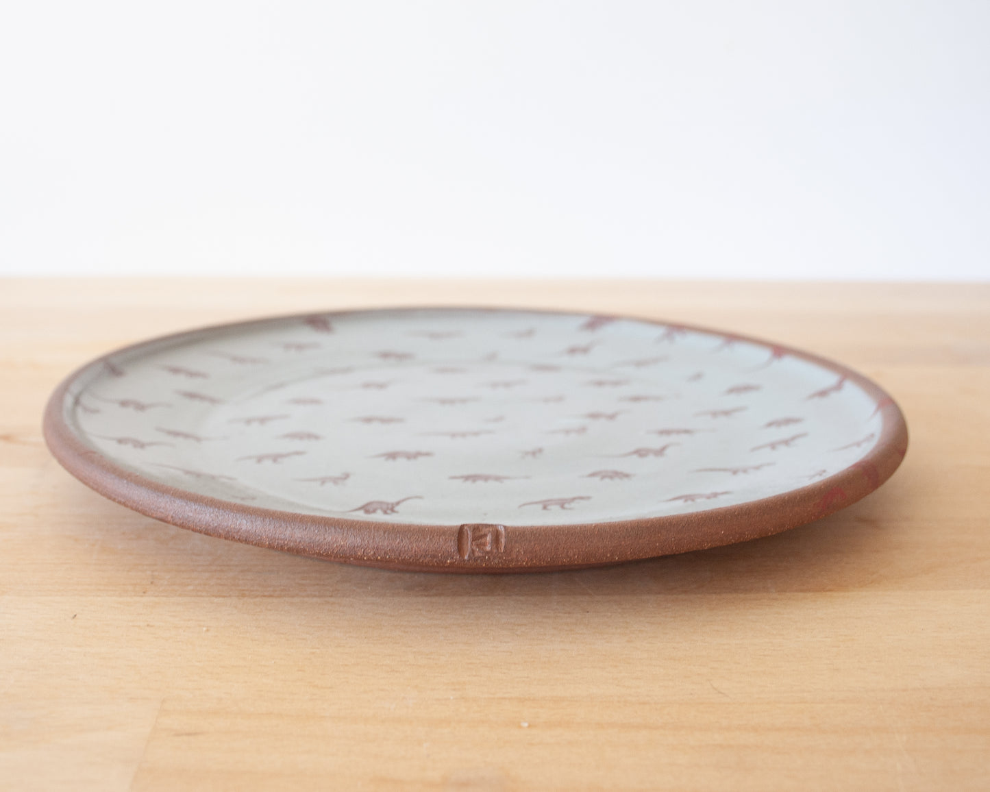 Side Plate with Small Dinosaurs - blue