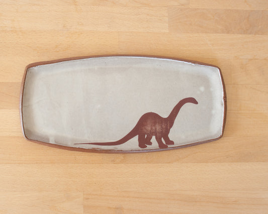 Diplodocus medium Rectangle Plate - white