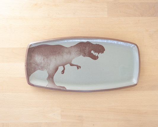T-Rex medium Rectangle Plate - blue