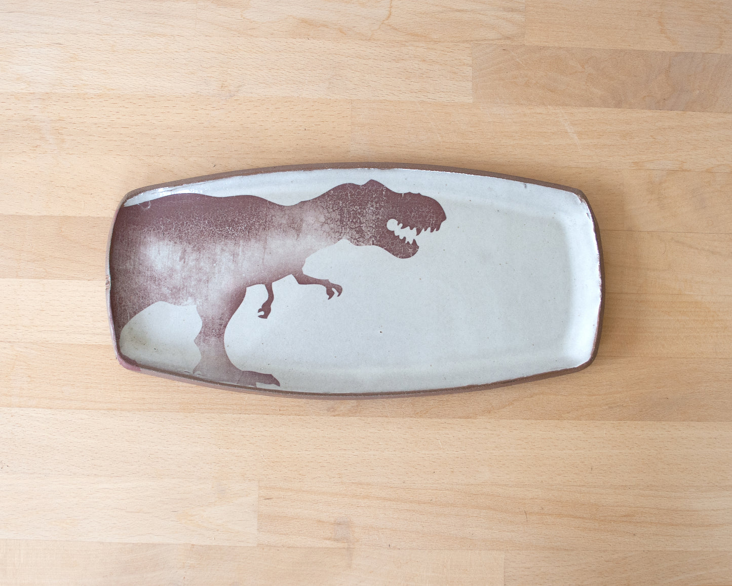 T-Rex medium Rectangle Plate - white