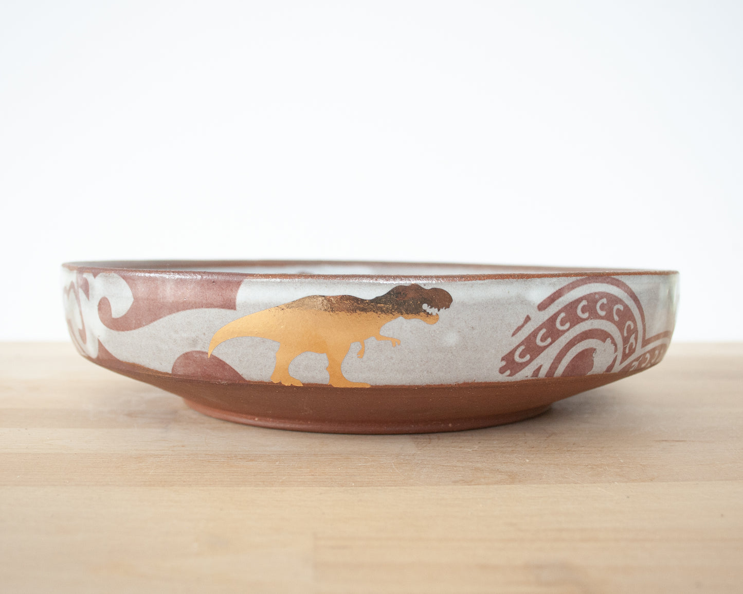 Gold T-Rex Serving Bowl