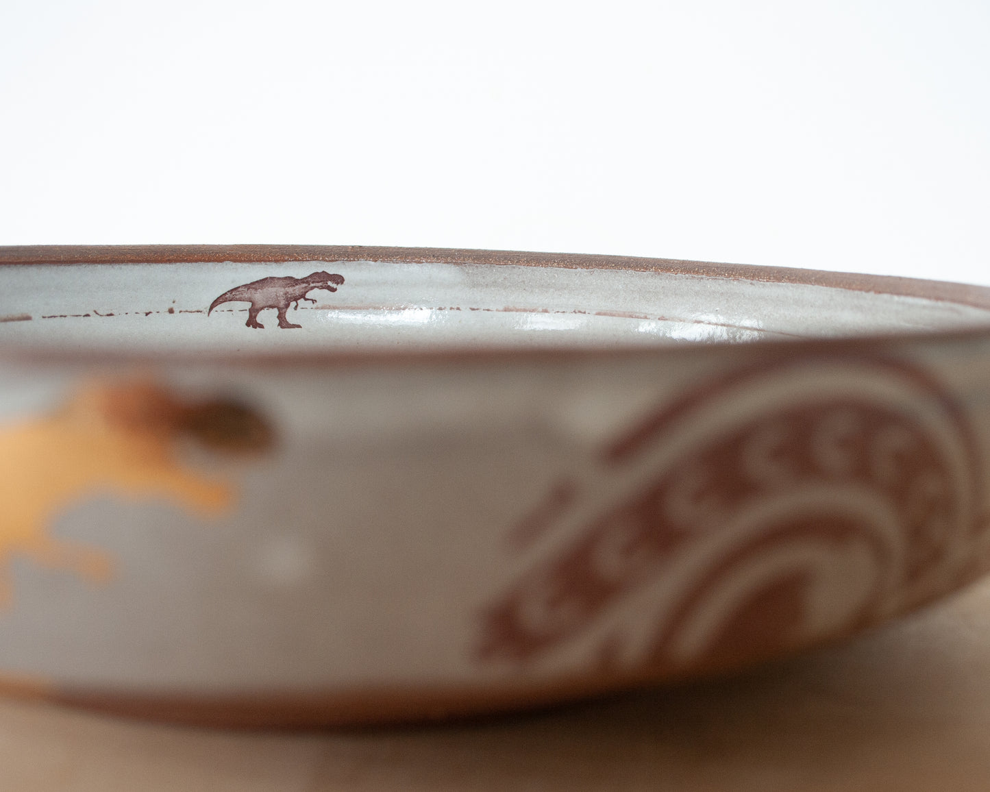 Gold T-Rex Serving Bowl