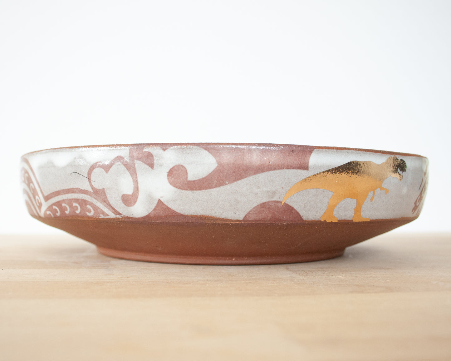 Gold T-Rex Serving Bowl