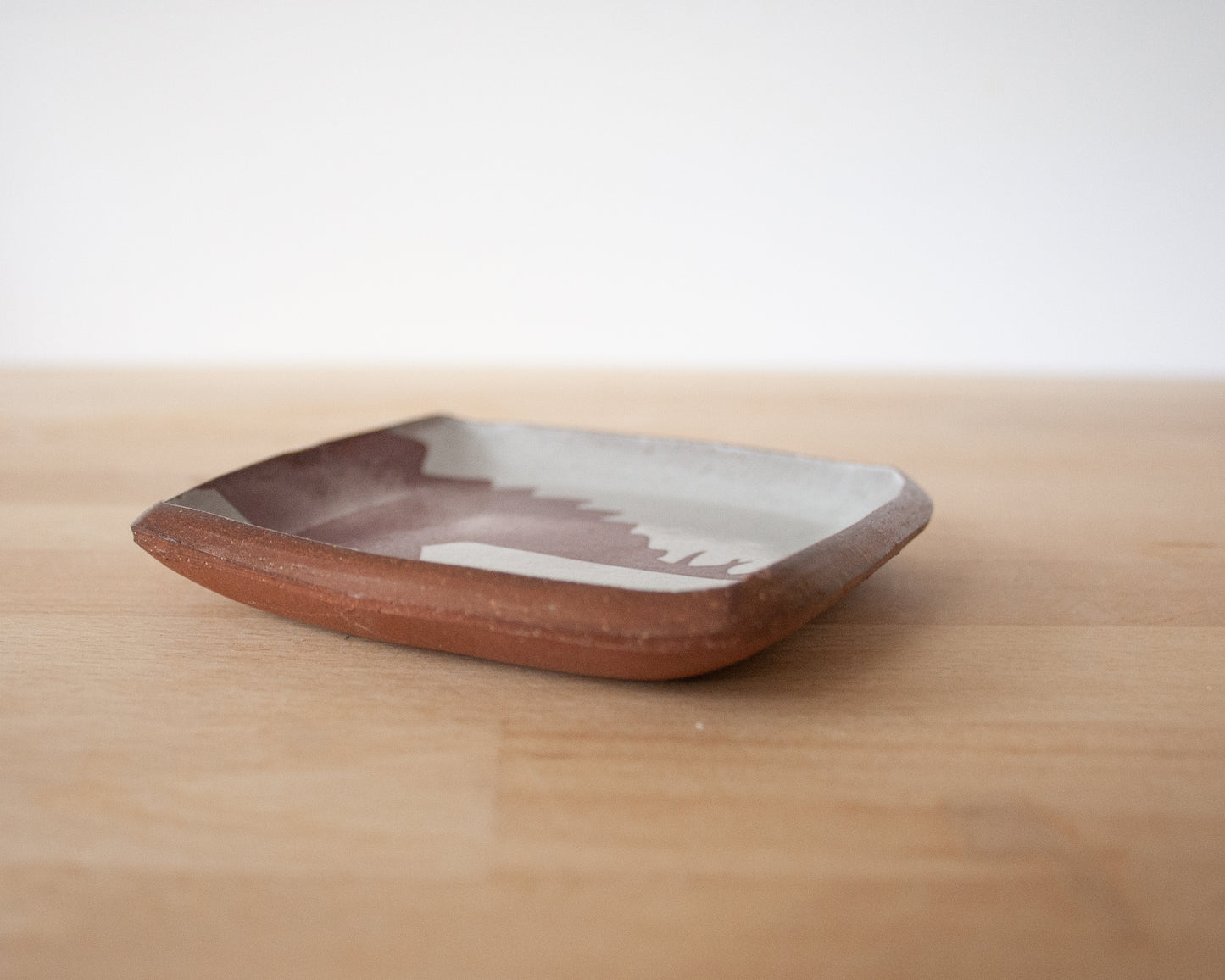 Stegosaurus Small Squared Dish - white