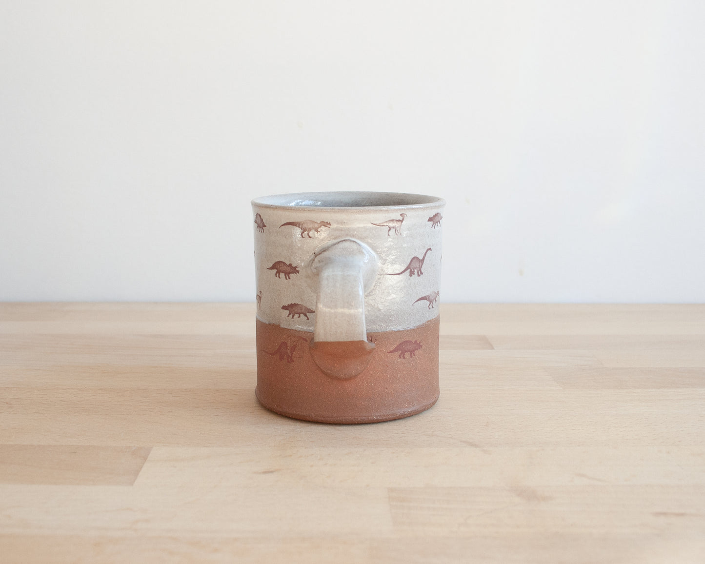 Americano Mug with small dinosaurs- white