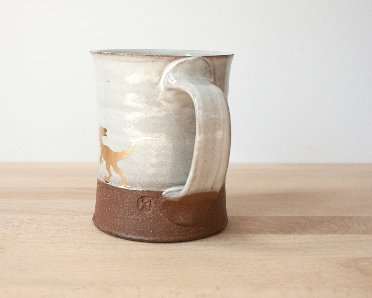 Gold Velociraptor Mug - white