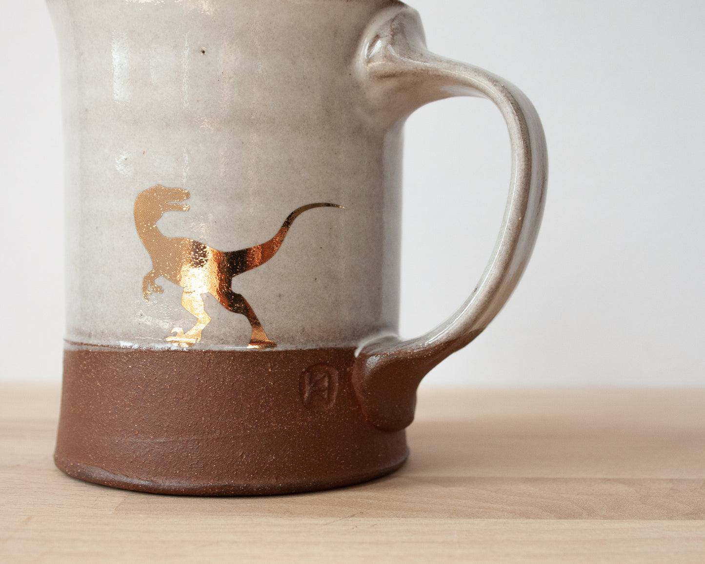 Gold Velociraptor Mug - white