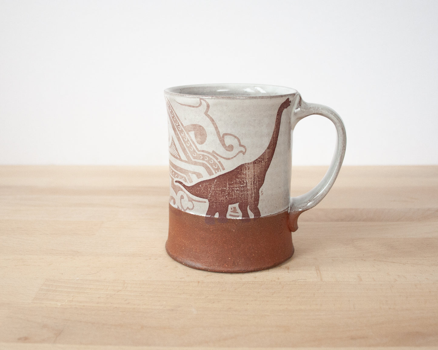 Brachiosaurus Mug with pattern - white