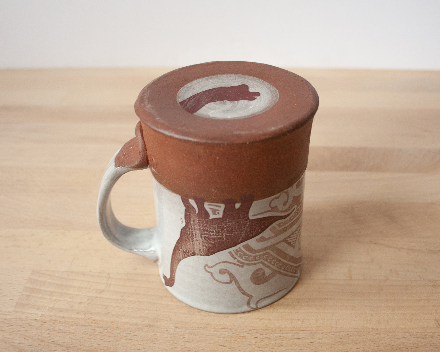 Brachiosaurus Mug with pattern - white