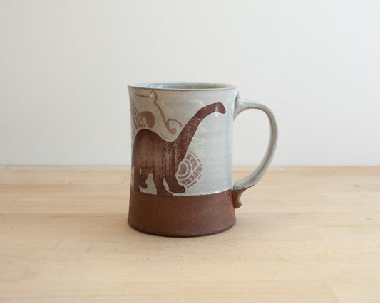 Diplodocus Mug with pattern - white
