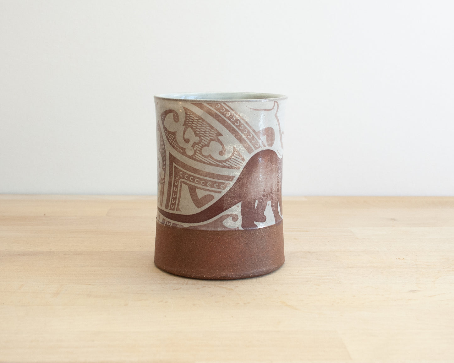 Diplodocus Mug with pattern - white