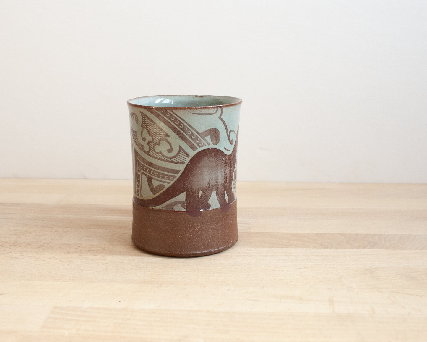 Diplodocus Mug with pattern - blue