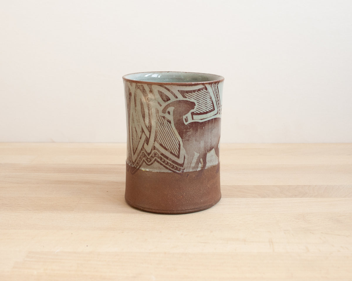 Parasaurolophus Mug with pattern- blue