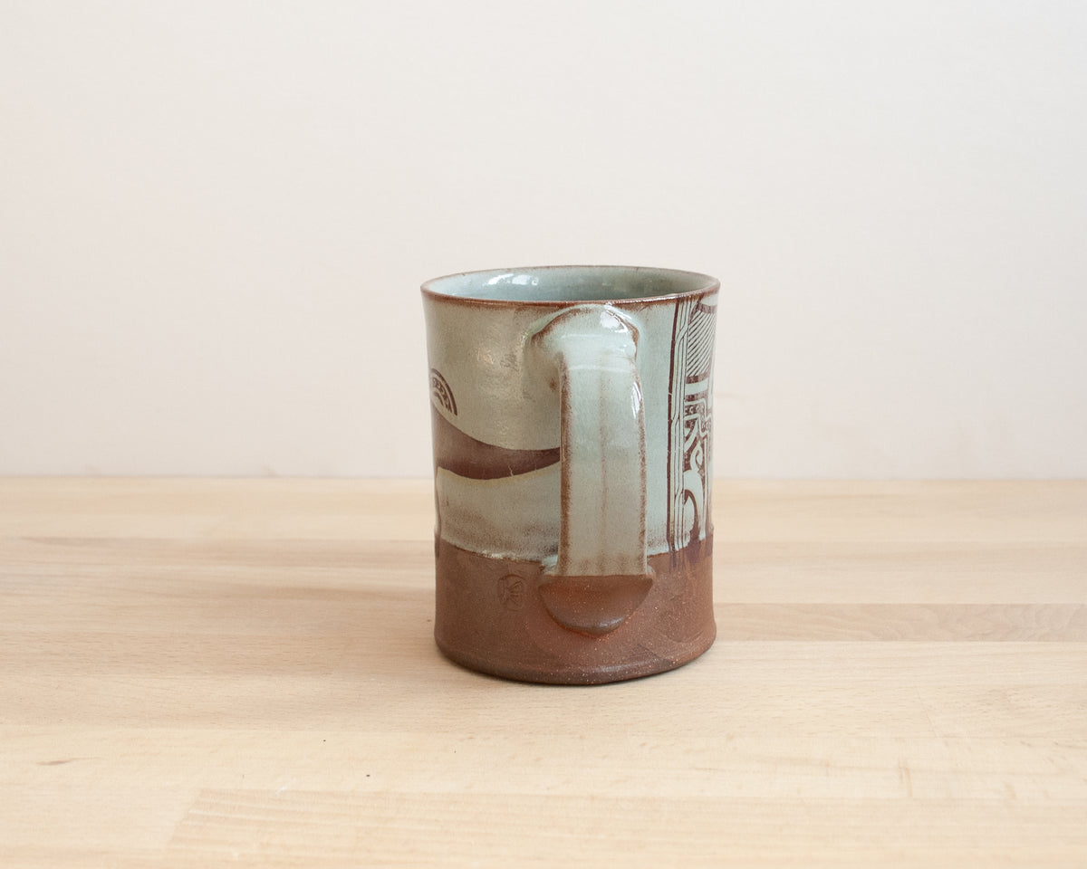 Parasaurolophus Mug with pattern- blue