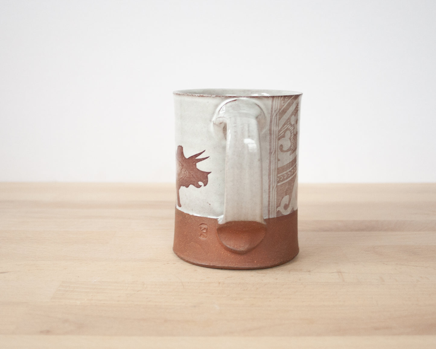 Triceratops Mug with pattern - white