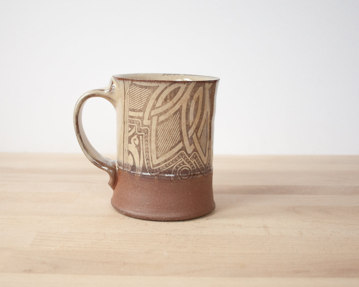 T-Rex Mug with pattern - yellow