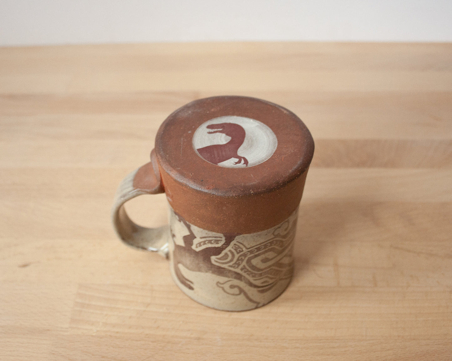 Velociraptor Mug with pattern- yellow