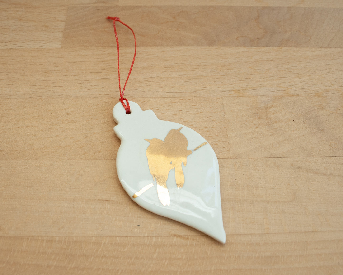 Gold Birds on a Wire Ornament