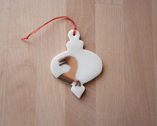 Gold Velociraptor Ornament