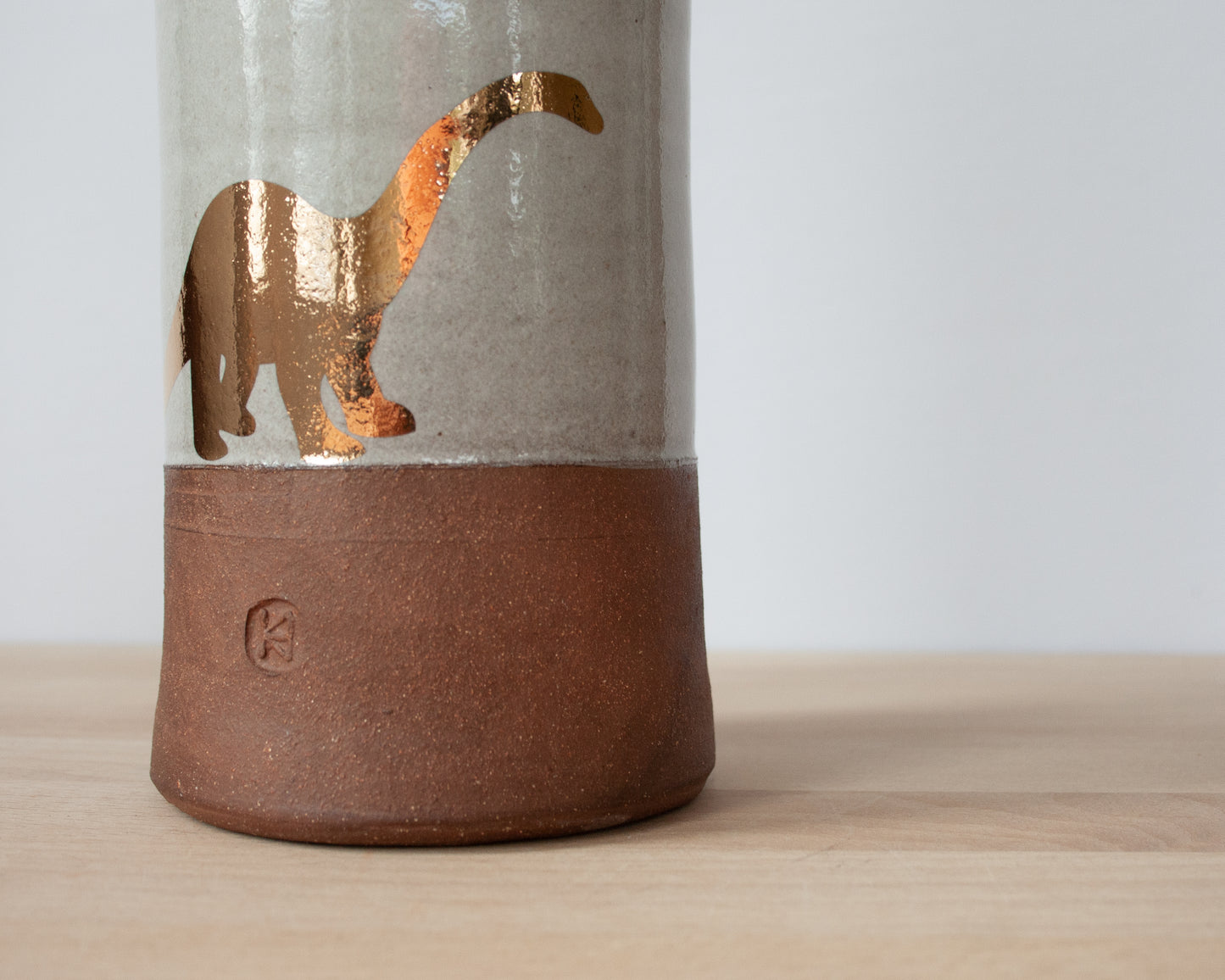 Gold Diplodocus Vase - large
