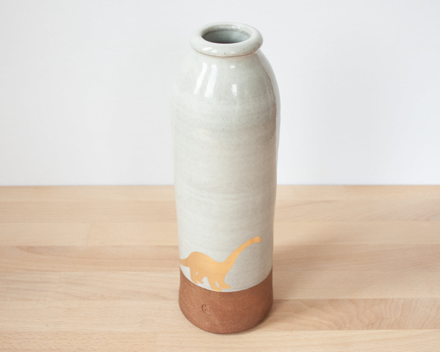 Gold Diplodocus Vase - large