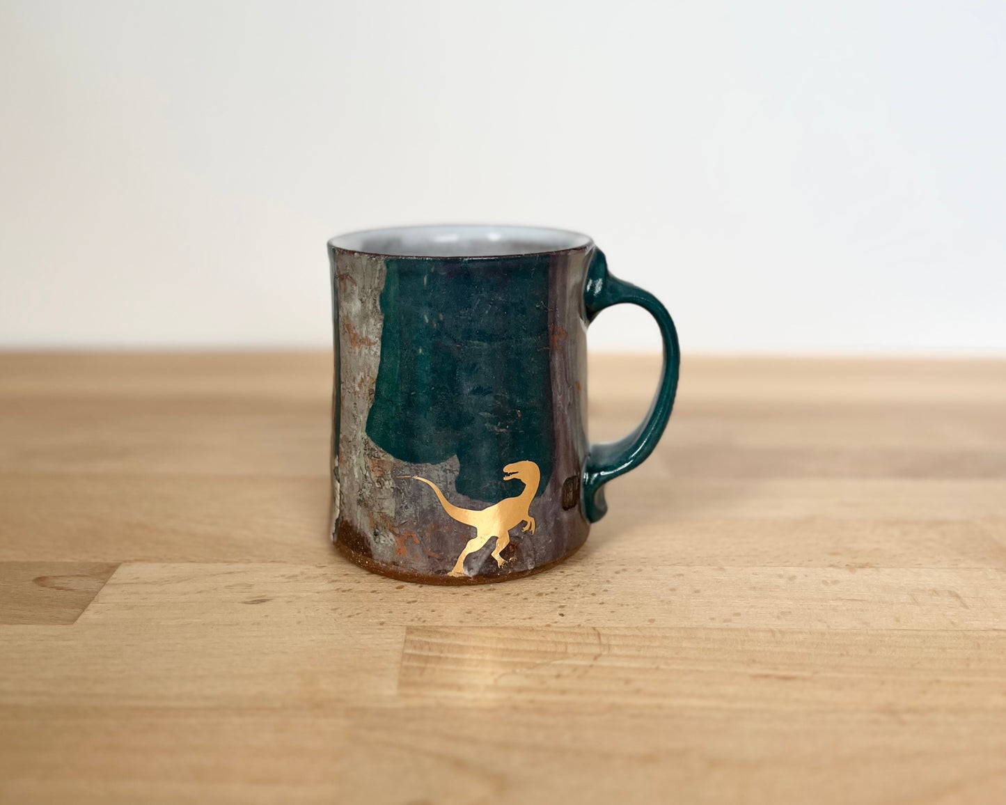 Mug with slip and image transfer