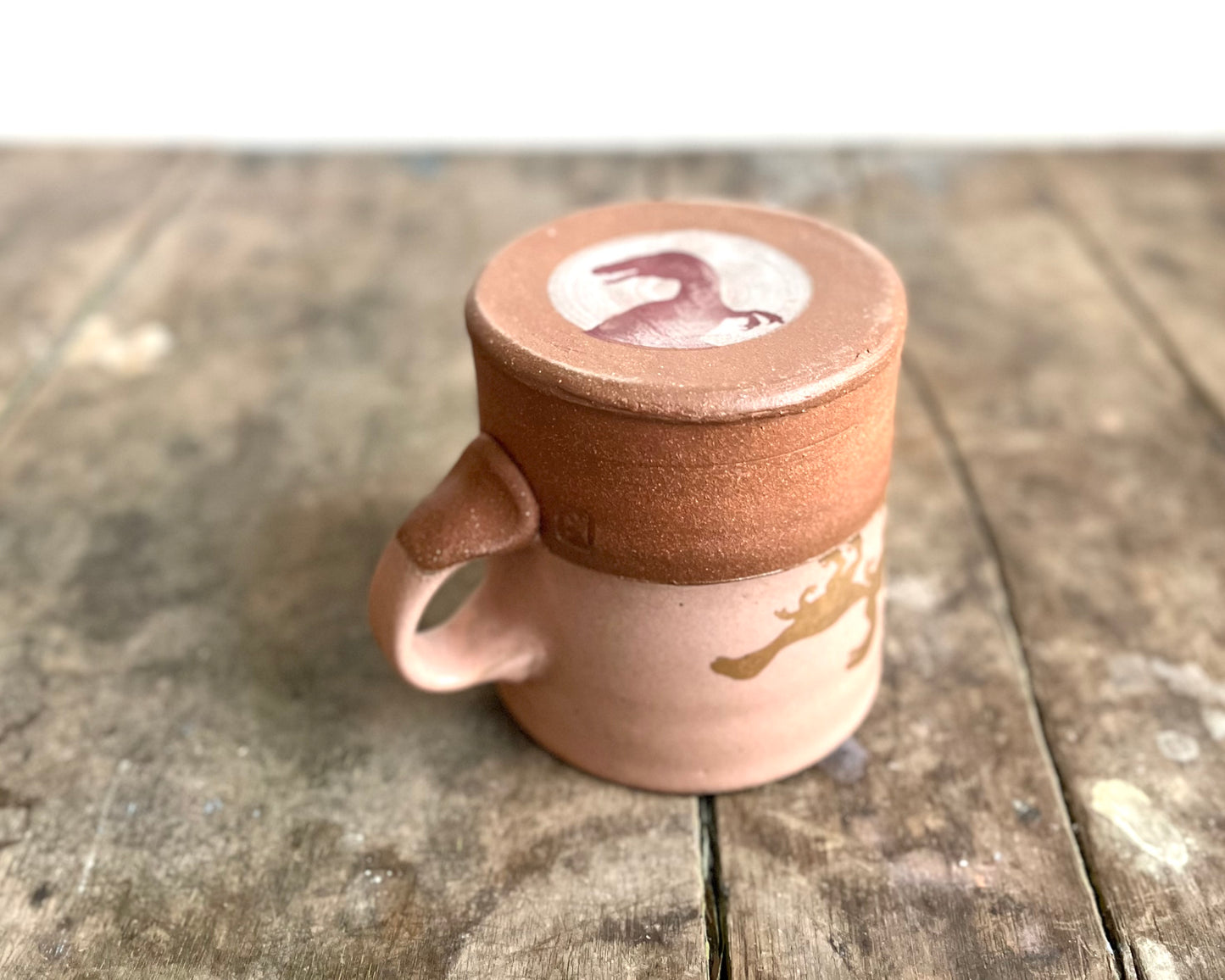 Gold Velociraptor Pack Americano Mug - pink matte