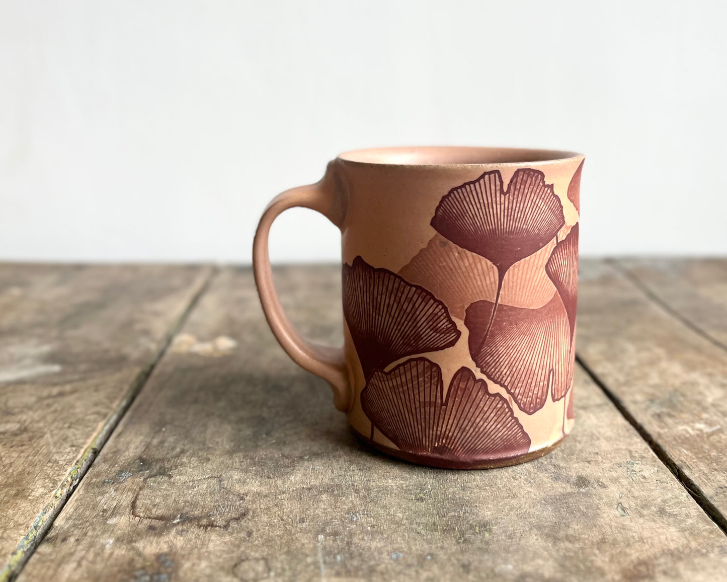 Ginkgo Mug - matte pink
